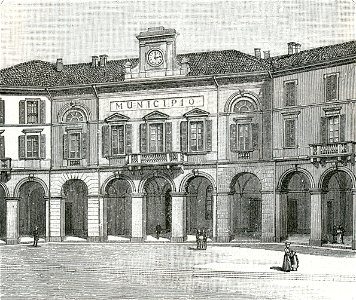 Mortara palazzo municipale xilografia