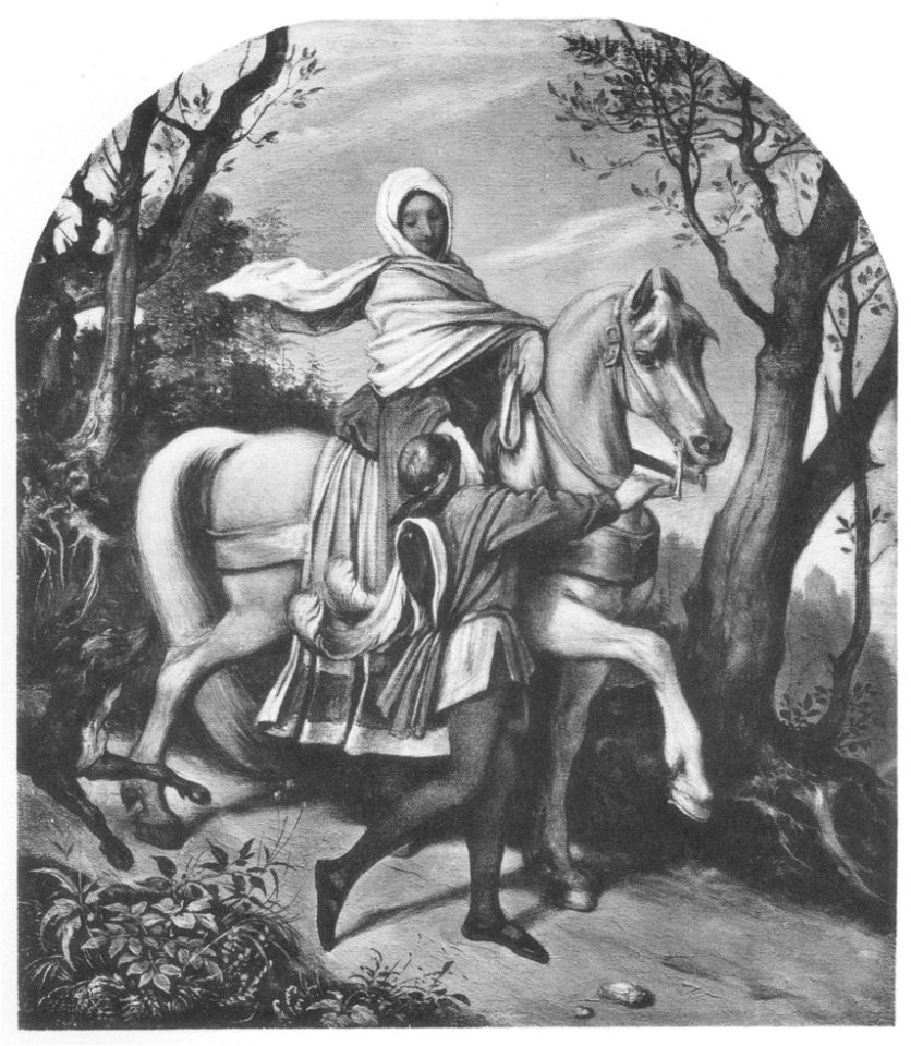 Moritz von Schwind Dame zu Pferd mit Page