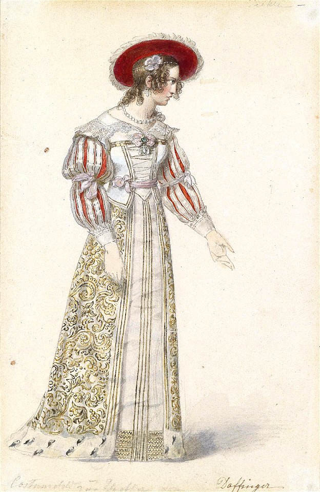 Moritz Michael Daffinger Figurine in mittelalterlichem Kleid