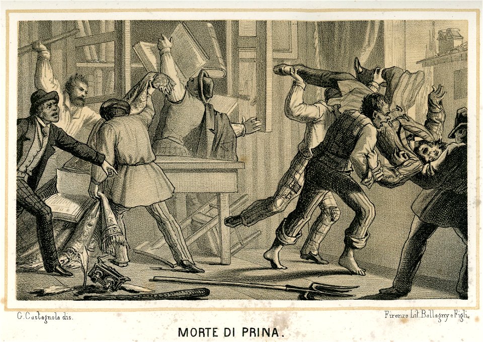 Morte di Prina litografia