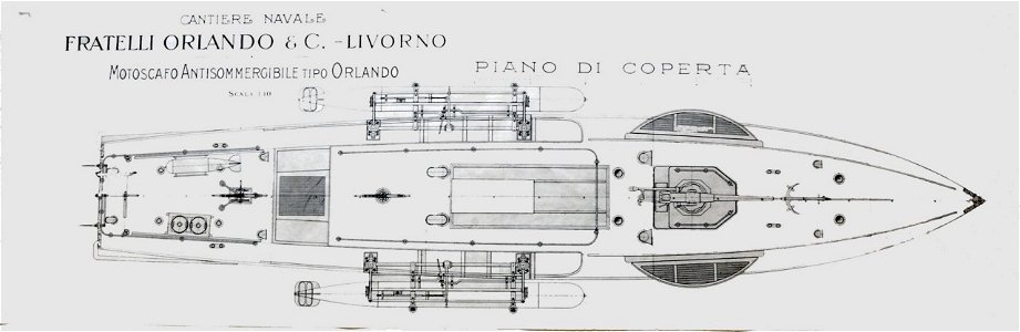 Motoscafo antisommergibile Orlando, disegno, 1917 - san dl SAN IMG-00001357