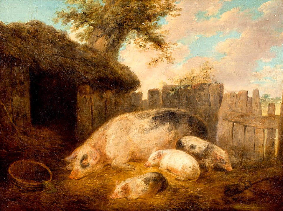 George Morland Vor dem Schweinestall 1793