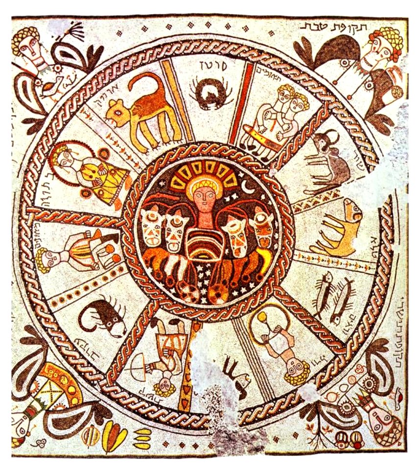 Mosaic Zodiac from Synagogue in Beit Alpha, Israel, 6th Century (31858682362)