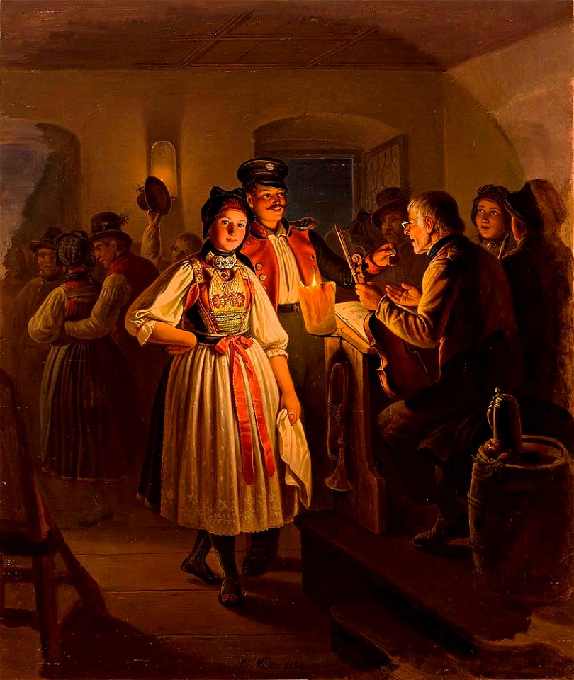 Moritz Müller (Feuermüller) Tanz im Dorfgasthaus 1854