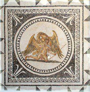 Mosaique de dragon au musée de Sousse, septembre 2013