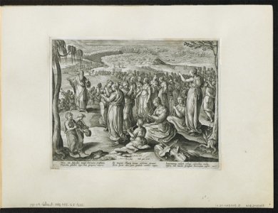 Mose's song at the Red Sea ca.1589 print by Stradanus, S.I 1535, Prints Department, Royal Library of Belgium
