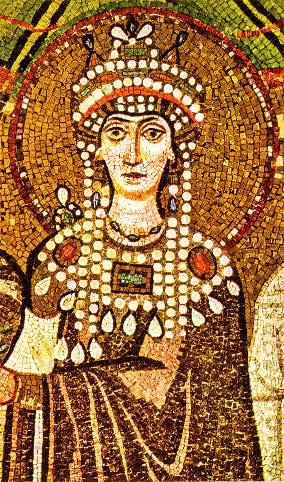 Mosaic of empress Theodora, Ravenna, San Vitale, 547