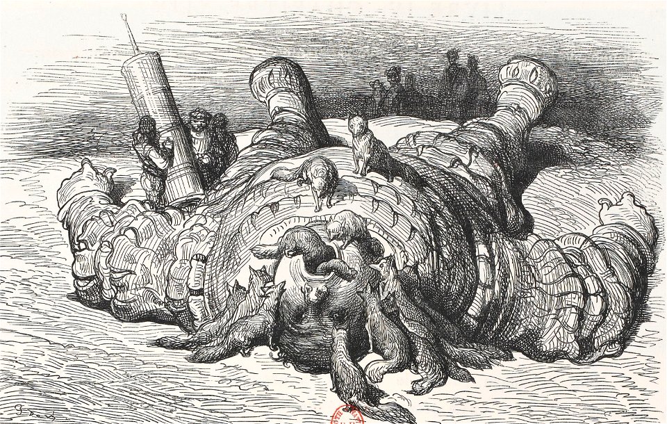 Mort de Bringuenarilles et île de Ruach Chapitre XLIV du Quart Livre