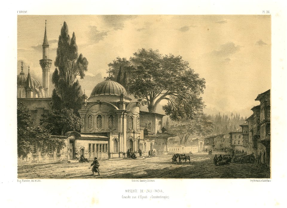 Mosqué de Zali- Pacha, Grande rue d' Eyoub (Constantinople) - Flandin Eugène - 1853