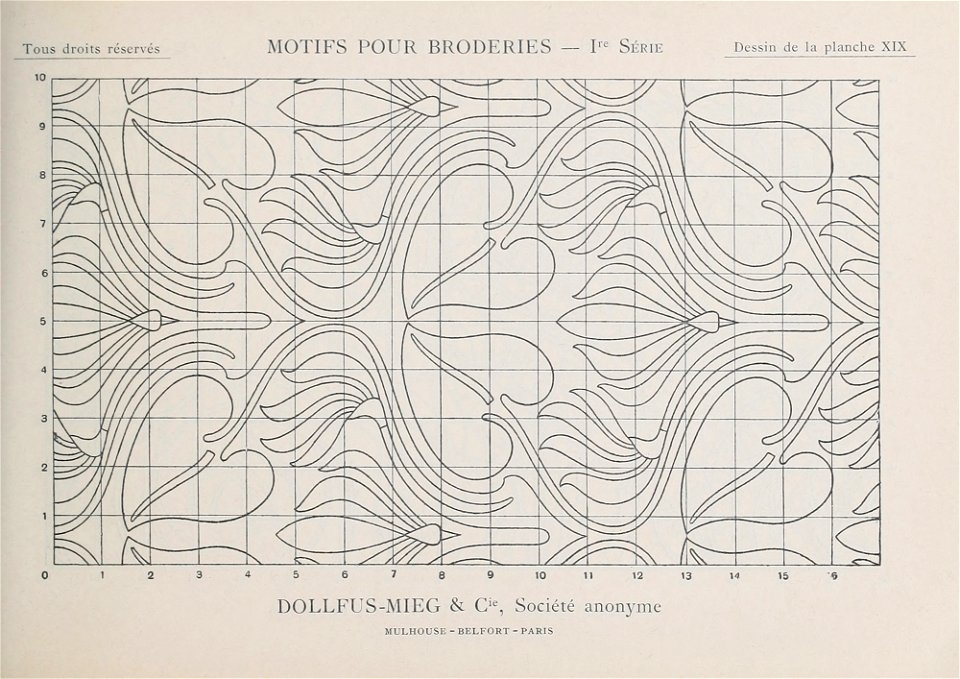 Motifs pour Broderies - 1re série - Planche 19 Dessin