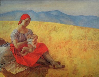 Mother by Petrov-Vodkin, study (1913, Kharkiv)