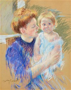 MOTHER IN PURPLE HOLDING HER CHILD )