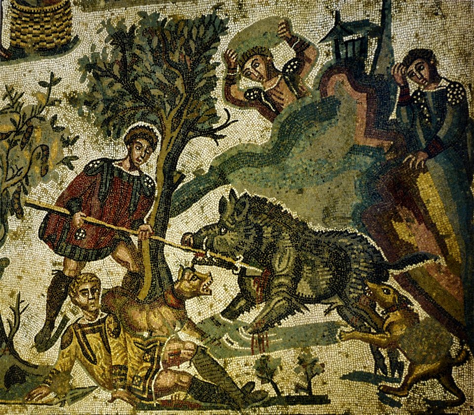 Mosaïque de la petite Chasse, villa de Casale, Piazza Armerina, Sicile, Italie