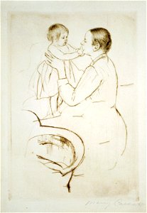 Mother Marie dressing her baby after its bath - Mary Cassatt LCCN2002719213