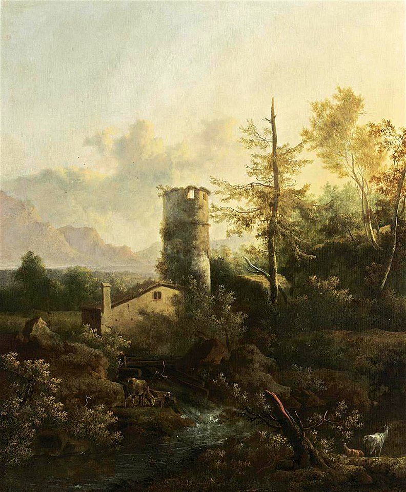 Moucheron - Mountainous Wooded River Landscape