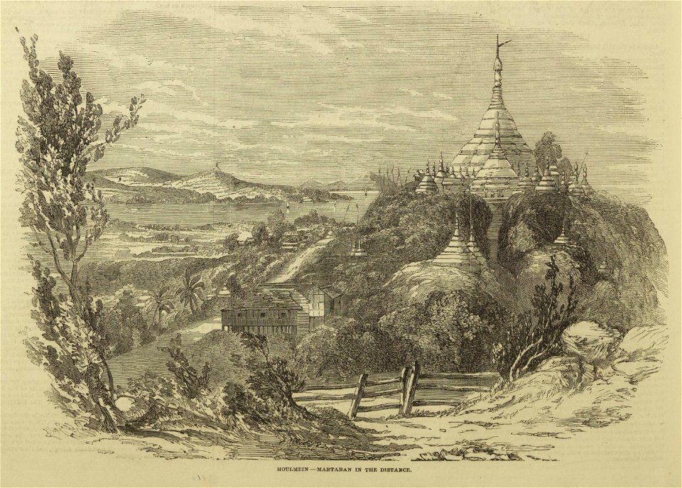Moulmein, Martaban in the distance - ILN 1852-0327-0004