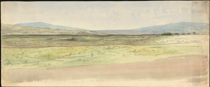 Mouna Kea, -Loa and Hualalai, Hawaii, from Waimea, 1855, watercolour by James Gay Sawkins