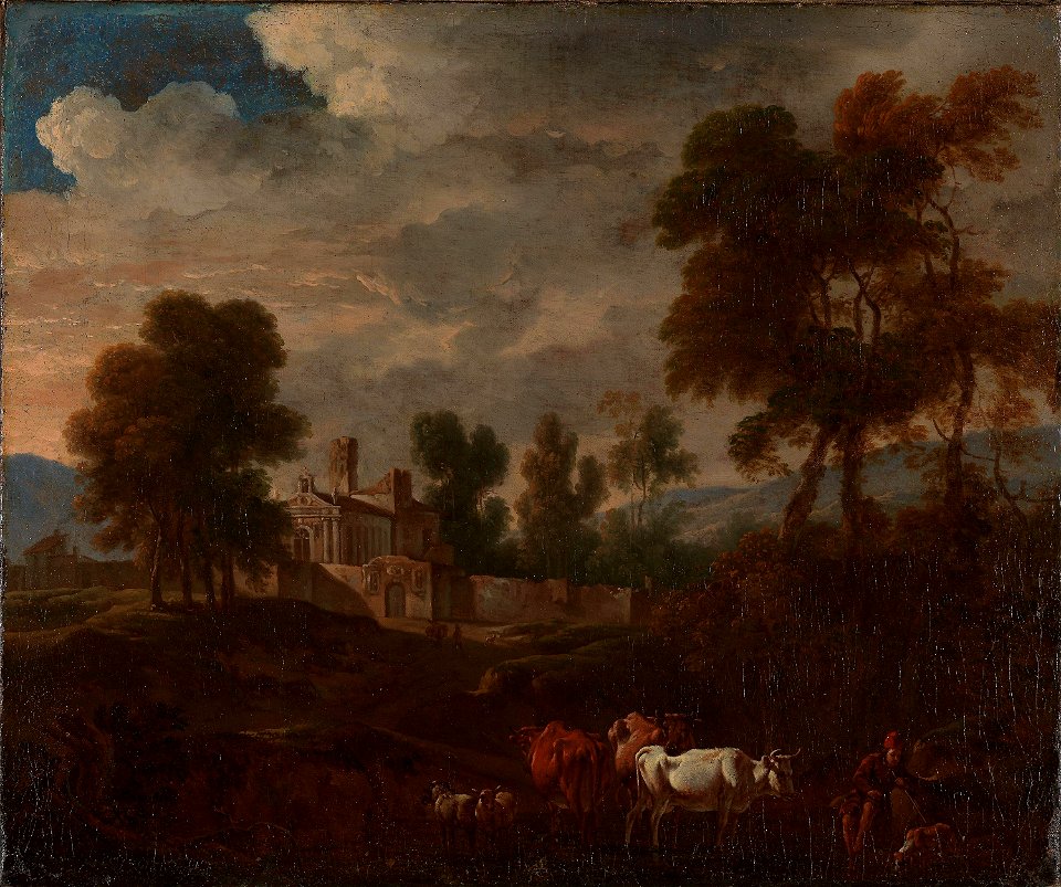 Moucheron, Isaac de, hans retning - Italian Landscape with a Church - NG.M.00105 - National Museum of Art, Architecture and Design