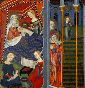 Master of Cinctorres - Birth of the Virgin and Presentation at the Temple - Google Art Project