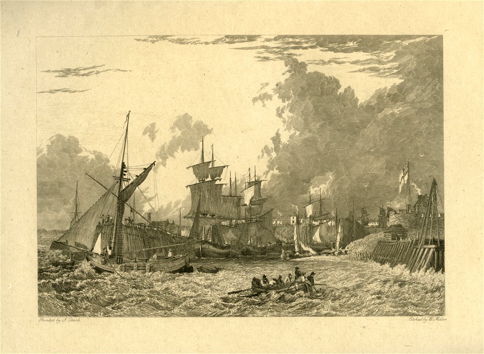 Mouth of the Yare open etching by William Miller after James Stark