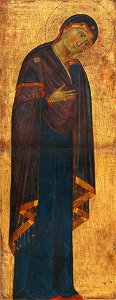 Master of the Blue Crucifixes or Master of the Franciscan Crucifixes. The Mourning Madonna. c.1272. NGA, Washington1