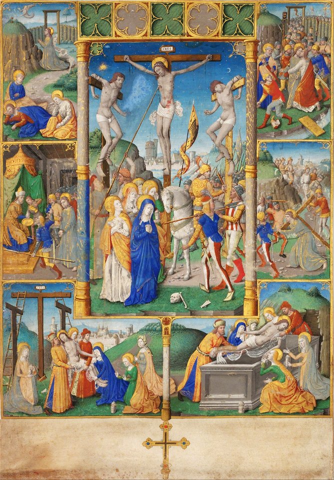 Master of Jaques de Besançon - The Crucifixion with Six Passion Stories - Google Art Project