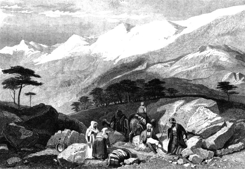 Mount Lebanon, Illustration for La Terre-Sainte et les lieux illustrés par les apôtres, by Adrien Egron, 1837 (23)