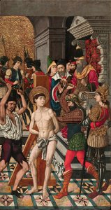 Master of Castelsardo - Flagellation of Saint Vincent - Google Art Project. Free illustration for personal and commercial use.