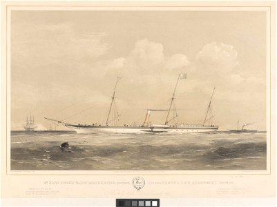 Mr Hans Busk's Yacht Meriel, R.H.Y.S. 210 Tons, and her Tender New Quarterly 150 Tons built by John Scott Russell, 1855 RMG PY8734