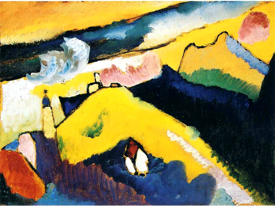 Mountain-landscape-with-church-1910
