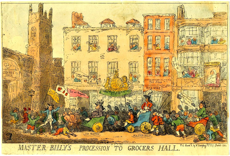 Master Billy's procession to Grocers Hall. (BM 1851,0901.179)