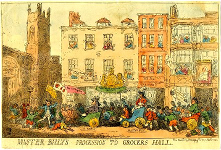 Master Billy's procession to Grocers Hall. (BM 1851,0901.179)