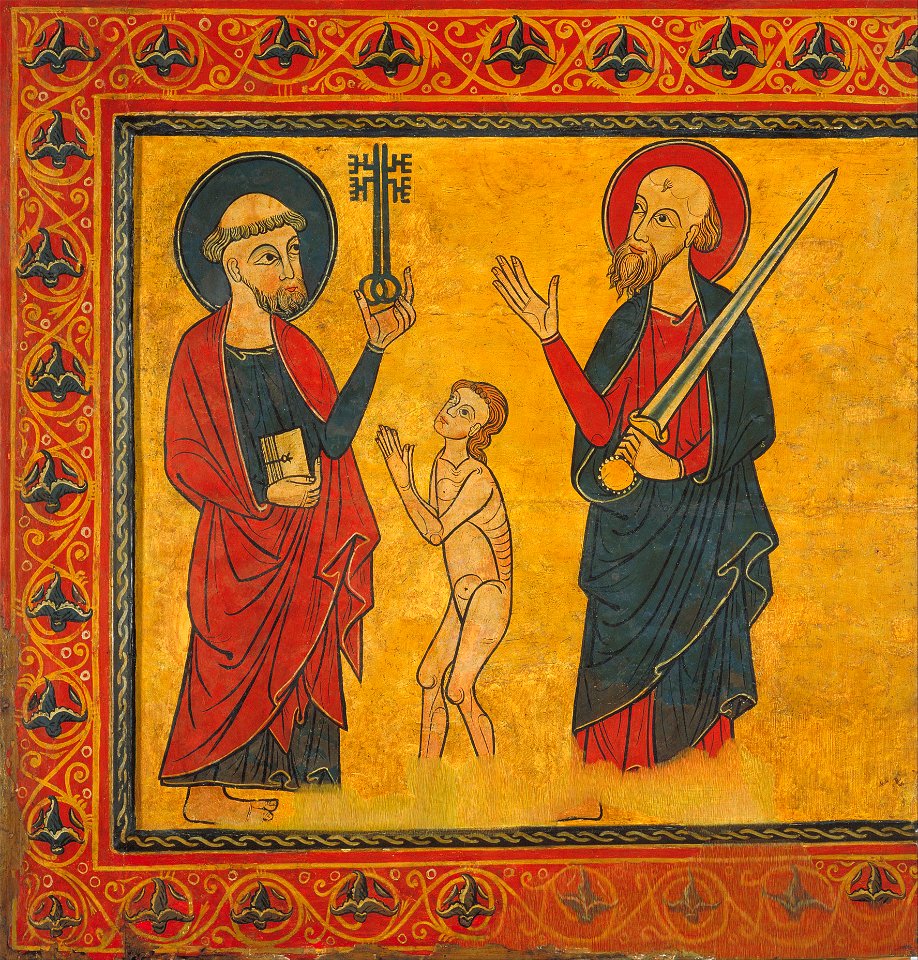 Master of Soriguerola - Supplicant Soul between Saint Peter Saint Paul - Google Art Project