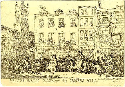 Master Billy's procession to Grocers Hall. (BM 1868,0808.5173)