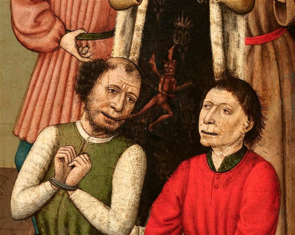 Master of Saint Bartholomew - Saint Bartholomew Exorcising - Google Art Project (crop)
