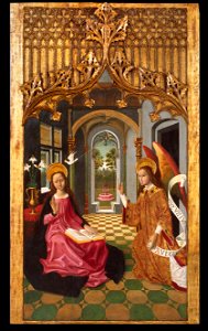 Master of La Seu d'Urgell - Annunciation - Google Art Project. Free illustration for personal and commercial use.