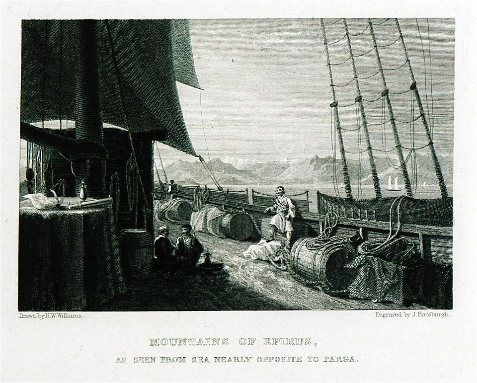 Mountains of Epirus, as seen from sea nearly opposite to Parga - Williams Hugh William - 1829