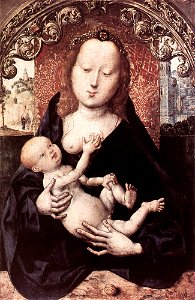 Master Of The St. Bartholomew Altar - Virgin and Child - WGA14631. Free illustration for personal and commercial use.