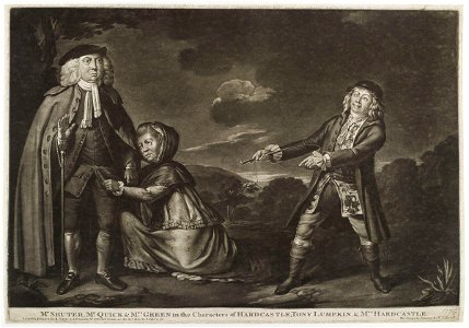 Mr Shuter, Mr Quick and Mrs Green in the characters of Hardcastle by J. Bennett