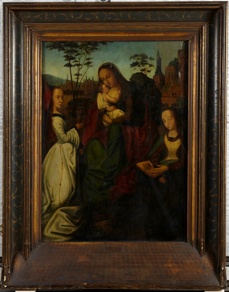 Master of Frankfurt - Madonna and Child, with Two Saints - y1977-34 - Princeton University Art Museum