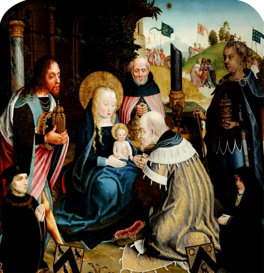 Master of the Saint Ursula Legend (Cologne) (active c.1485-c.1515) (workshop of) - The Adoration of the Magi with Donors - 960229 - National Trust