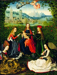 Master of the St. Lucy Legend - Virgin of the Rose Garden - 26.387 - Detroit Institute of Arts