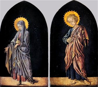 Master of Pratovecchio - Pratovecchio Altarpiece - Virgin and St John the Evangelist - WGA14475