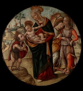 Master of the Borghese Tondo - Virgin and Child with Saint John the Baptist - 1943.233 - Yale University Art Gallery. Free illustration for personal and commercial use.
