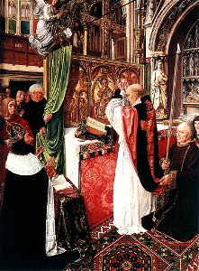 Master Of Saint Gilles - The Mass of St Gilles - WGA14485. Free illustration for personal and commercial use.