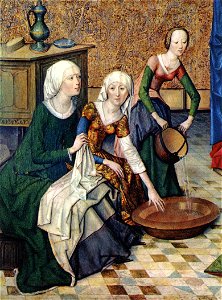 Master of the Life of the Virgin - The Birth of Mary (detail) - WGA14590