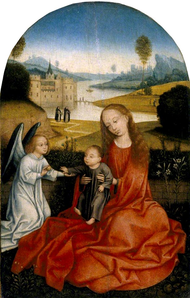 Master of the Legend of Saint Catherine (active 1475-1500) (style of) - The Madonna and Child with an Angel - 446758 - National Trust