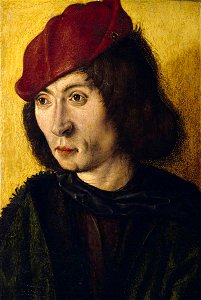 Master of the Saint Bartholomew Altarpiece (active 1480-1510) - Portrait Bust of an Unknown Young Man in a Red Cap - 1246481 - National Trust