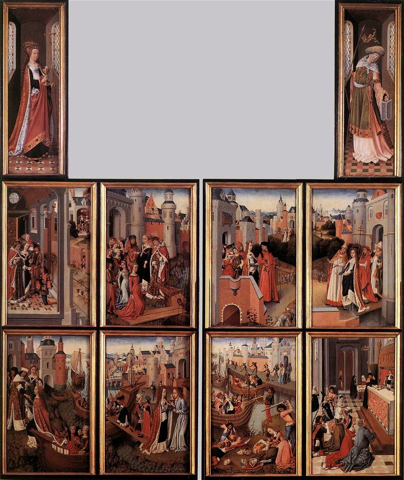 Master Of The Legend Of St. Ursula - Legend of St Ursula, the Church and the Synagogue - WGA14575