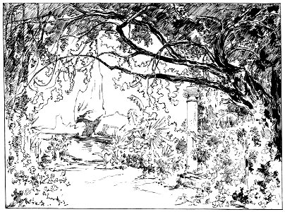 Massenet - Esclarmonde - Décor de Charles Bianchini - 2e acte, 1er tableau - dessin de G. Stein, 1889